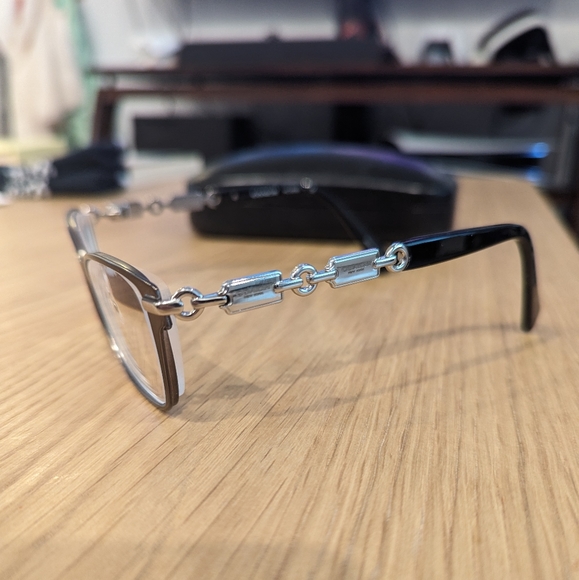 Coach Eyeglass Frames 5065 Dark Silver/Black Square Metal Frame - Picture 4 of 5